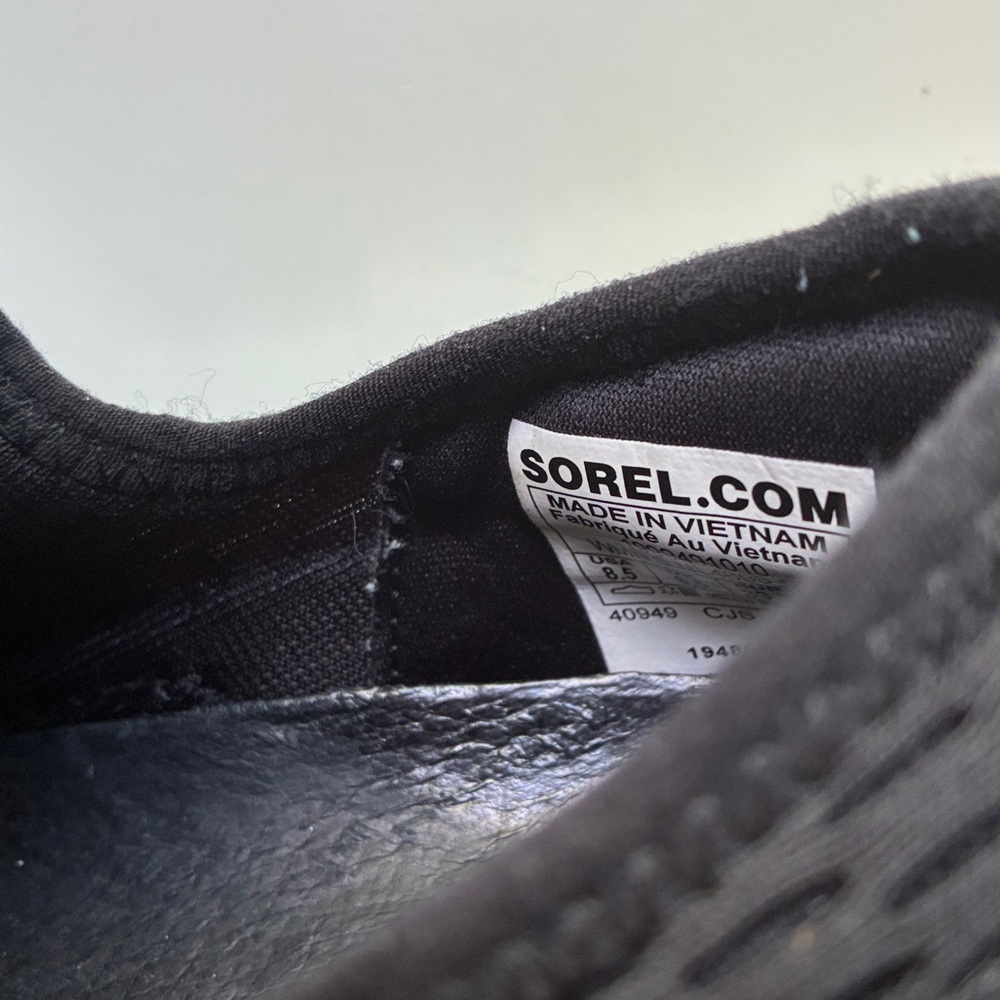 Sorel Women’s Kinetic Impact, Black and White Slip-On Sneakers - Picture 7 of 9
